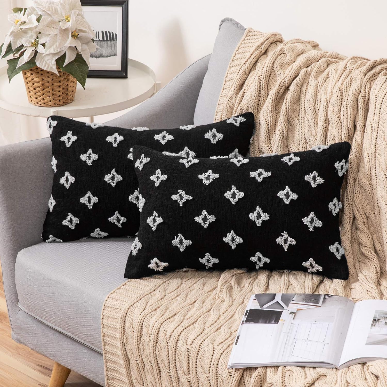 12x20 red throw pillow with 450g insert by fancy & stacy