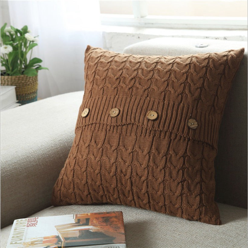 Cable knit throw pillow cover by fancy & stacy home decor