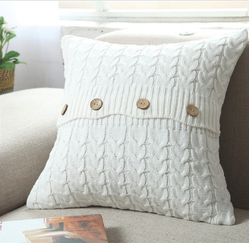 Cable knit throw pillow cover by fancy & stacy home decor