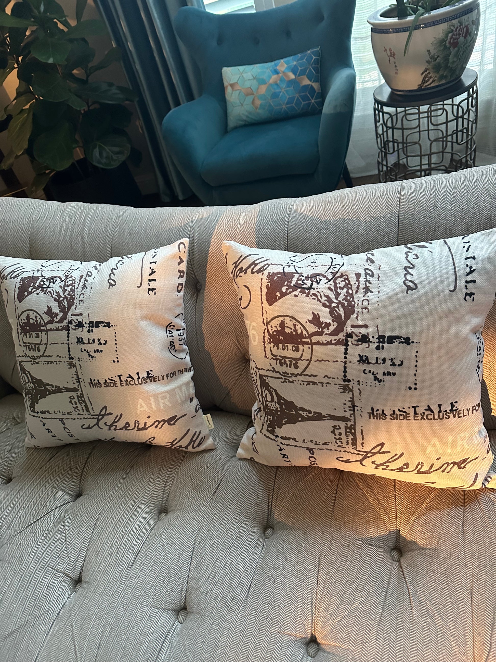 Vintage throw pillow cover by fancy & stacy home decor