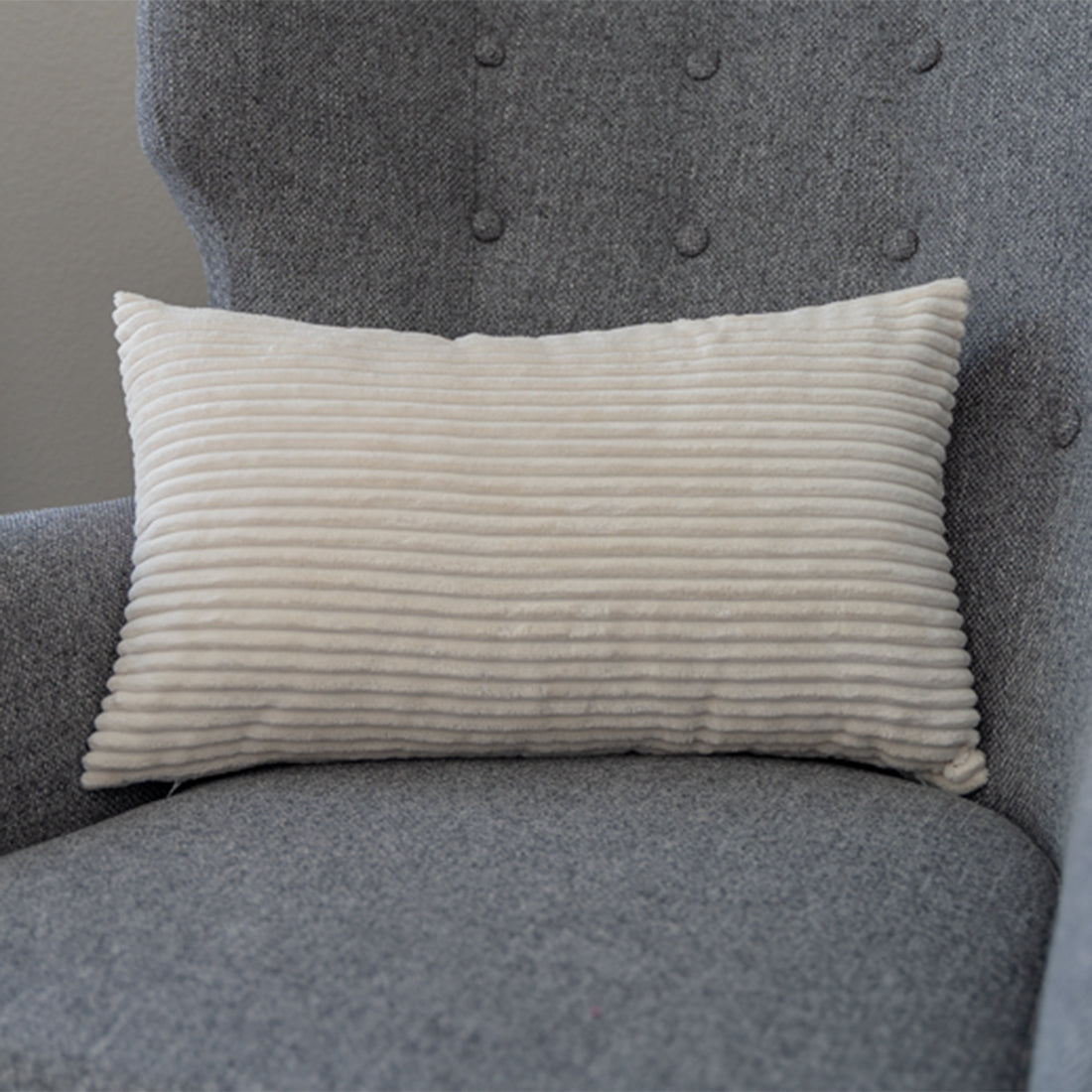 12''x20'' corduroy stripe  lumbar support throw pillow | 10 colors soft textured wide wale design | cozy lumbar & accent pillow | insert included