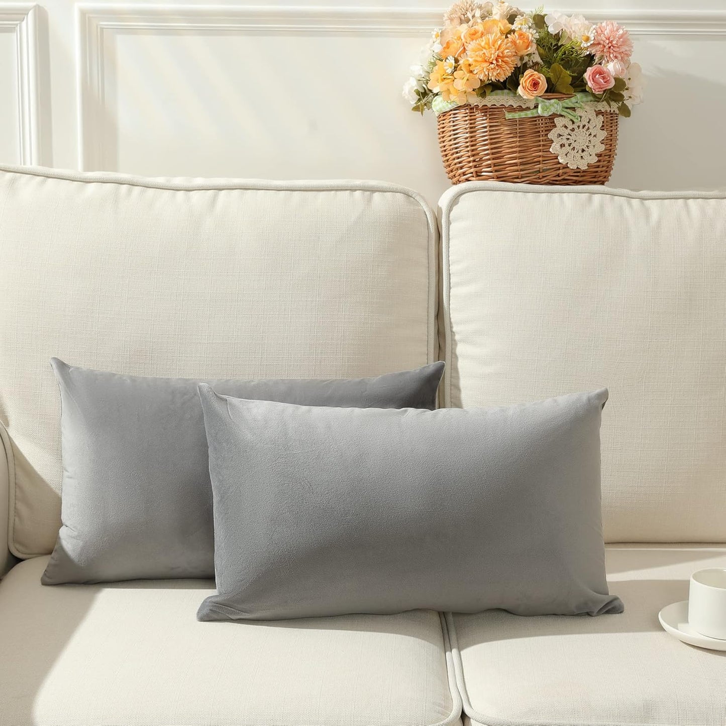 12"x20" luxury velvet lumbar support throw pillow 7 vibrant colors with 330g  insert included 1pc