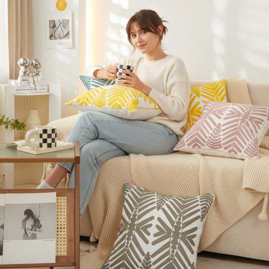 Red textured square pillow cover by fancy & stacy home decor