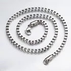 [SB10-16''] 4mm 16"-40" silver stainless steel box necklace chain code sb10 tx local seller