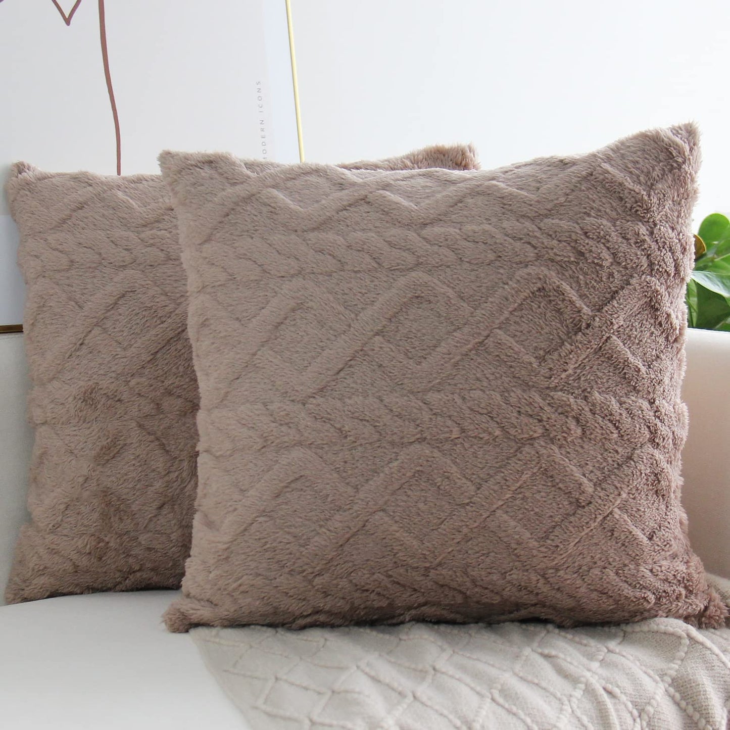 Fur throw pillow cover by fancy & stacy home decor