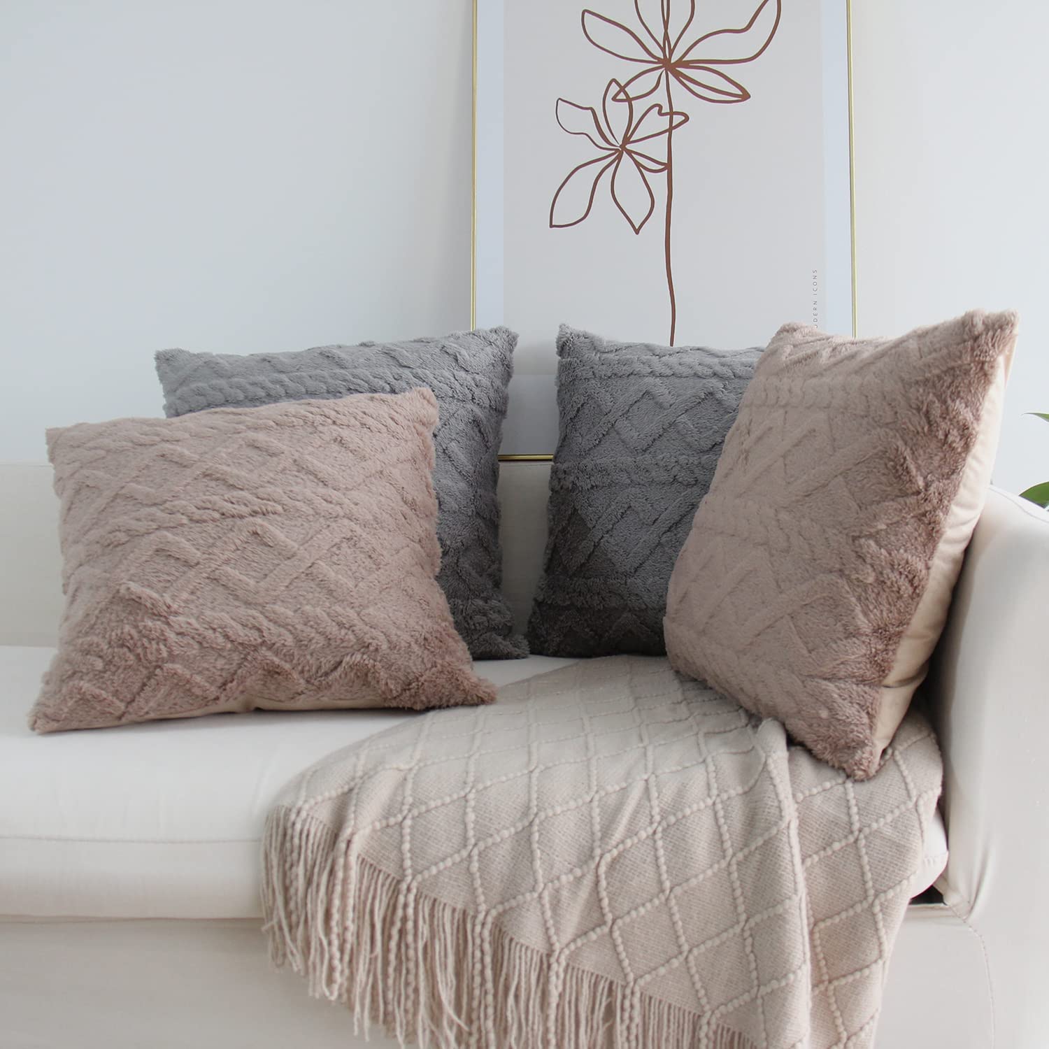 Fur throw pillow cover by fancy & stacy home decor