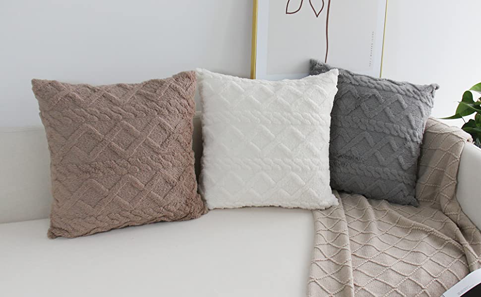 Fur throw pillow cover by fancy & stacy home decor