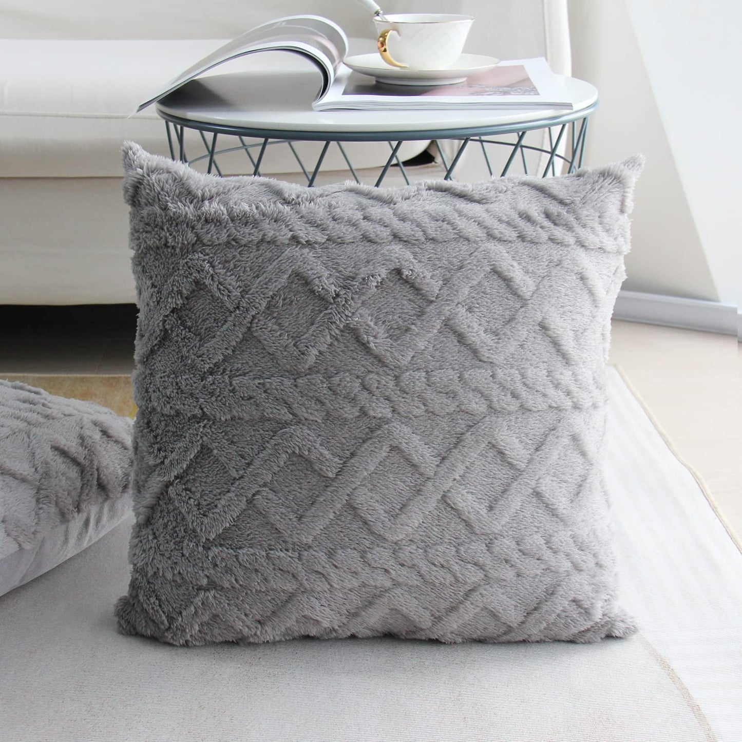 Fur throw pillow cover by fancy & stacy home decor