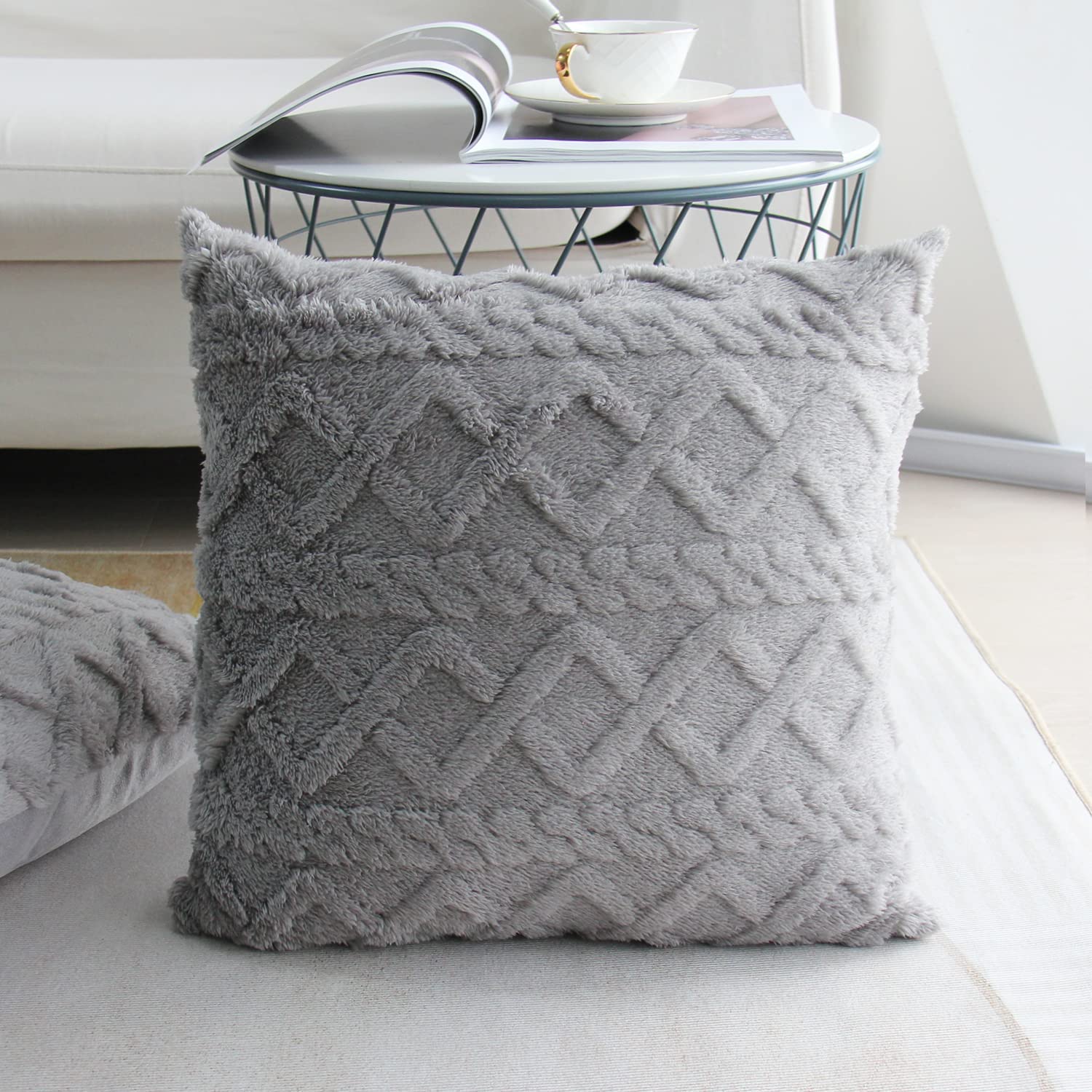 Fur throw pillow cover by fancy & stacy home decor