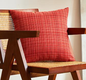 18x18 red decorative throw pillow by fancy & stacy