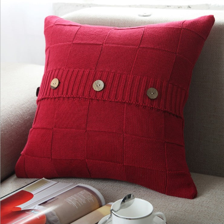 Knitted throw pillow cover by fancy & stacy home decor