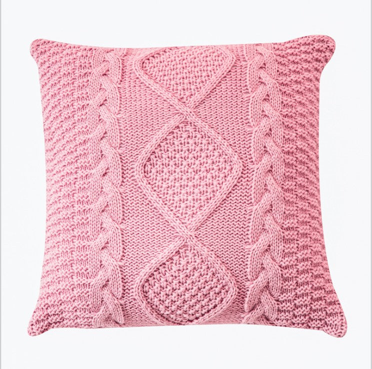 Knitted throw pillow cover by fancy & stacy home decor